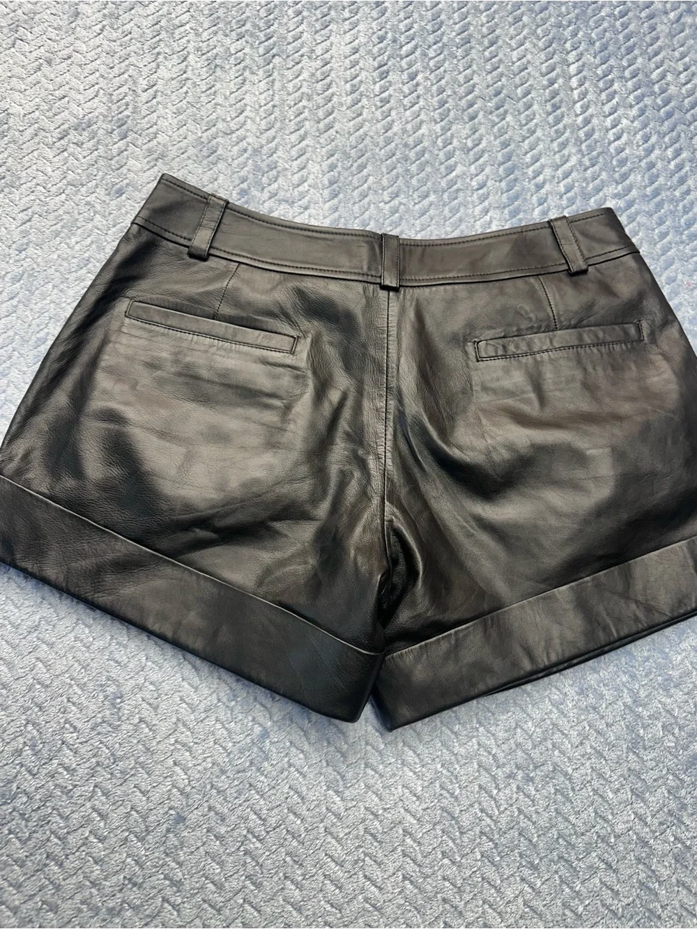 Trouvé Black Faux Leather Women’s Pleated Shorts
